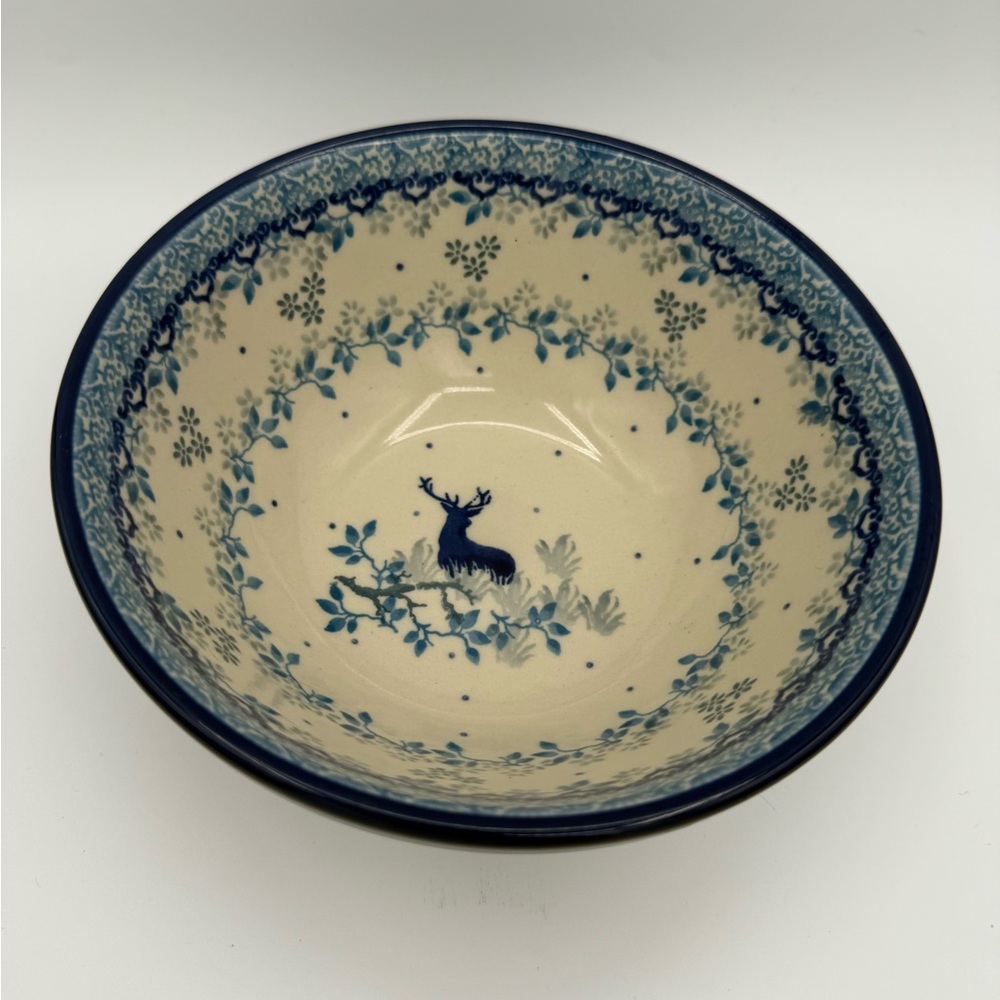 Polmedia Polish Pottery Bowl 6" Blue Mistic Winter
